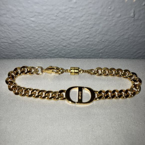 Christian Dior 30 Montaigne Bracelet Gold Plated Unisex 7” See Info No Returns - Picture 1 of 4